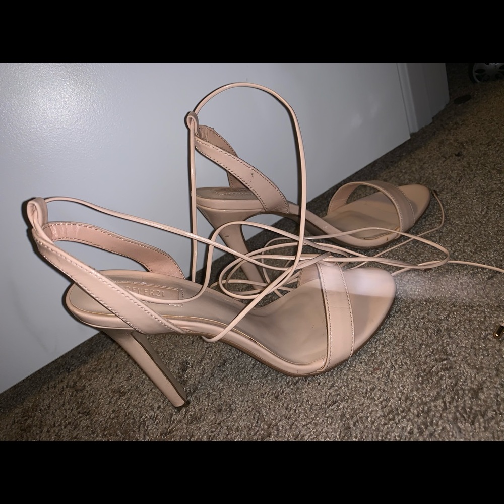 Forever 21 Nude lace up heels